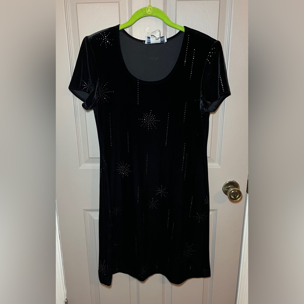 Vintage Velvet Elegant Black Dress